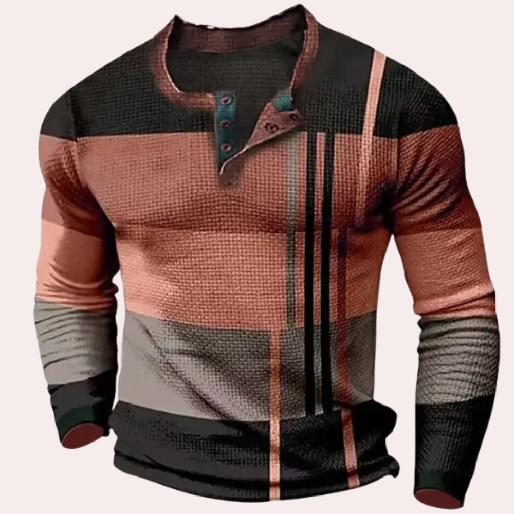 Chemise à blocs de couleurs tendance pour homme