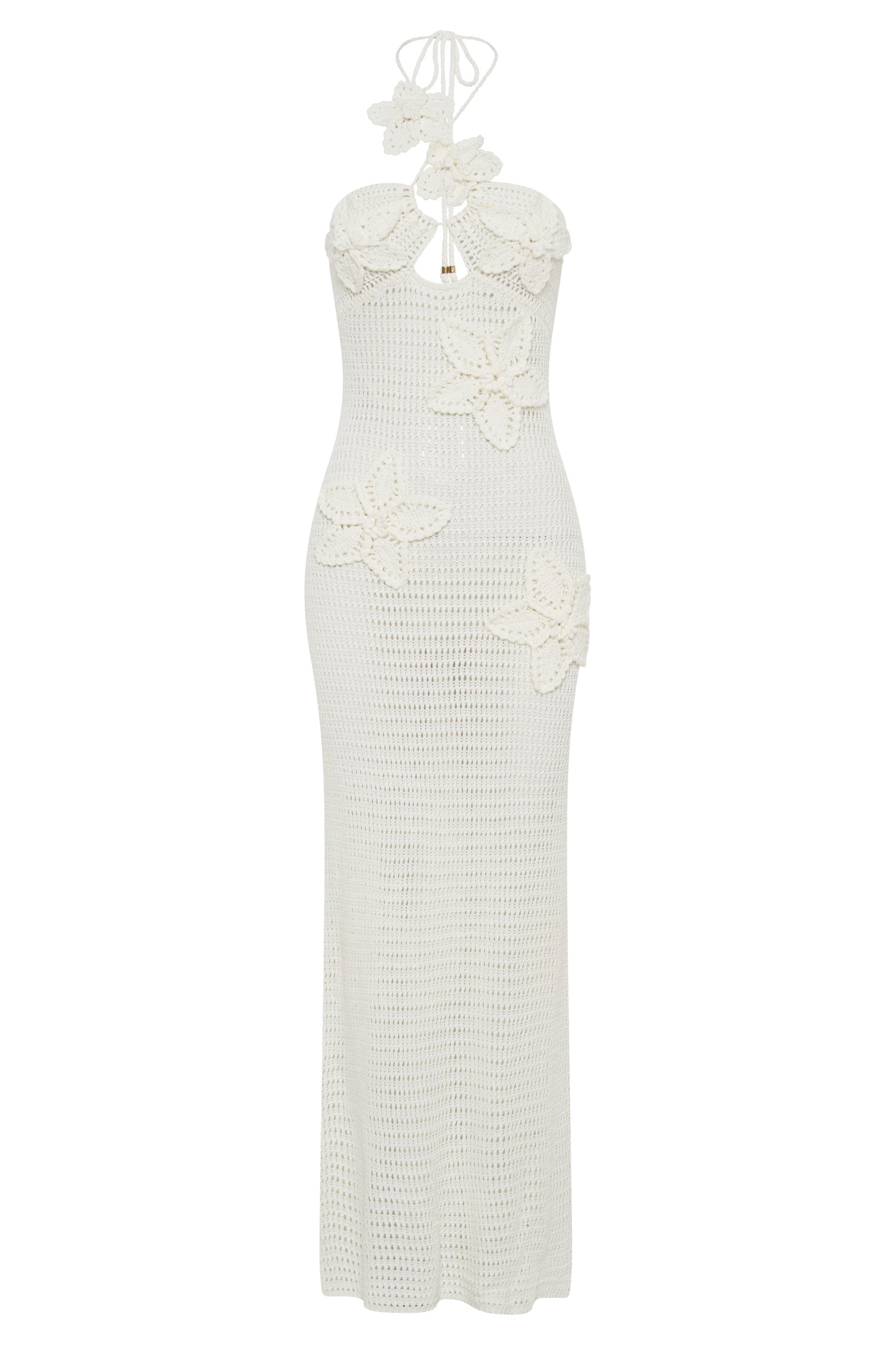 Beverly – Gehäkeltes Maxikleid mit Blumenapplikation