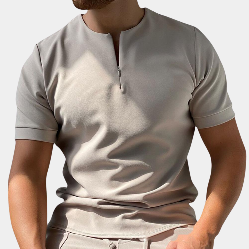 Chemise décontractée pour homme avec fermeture éclair