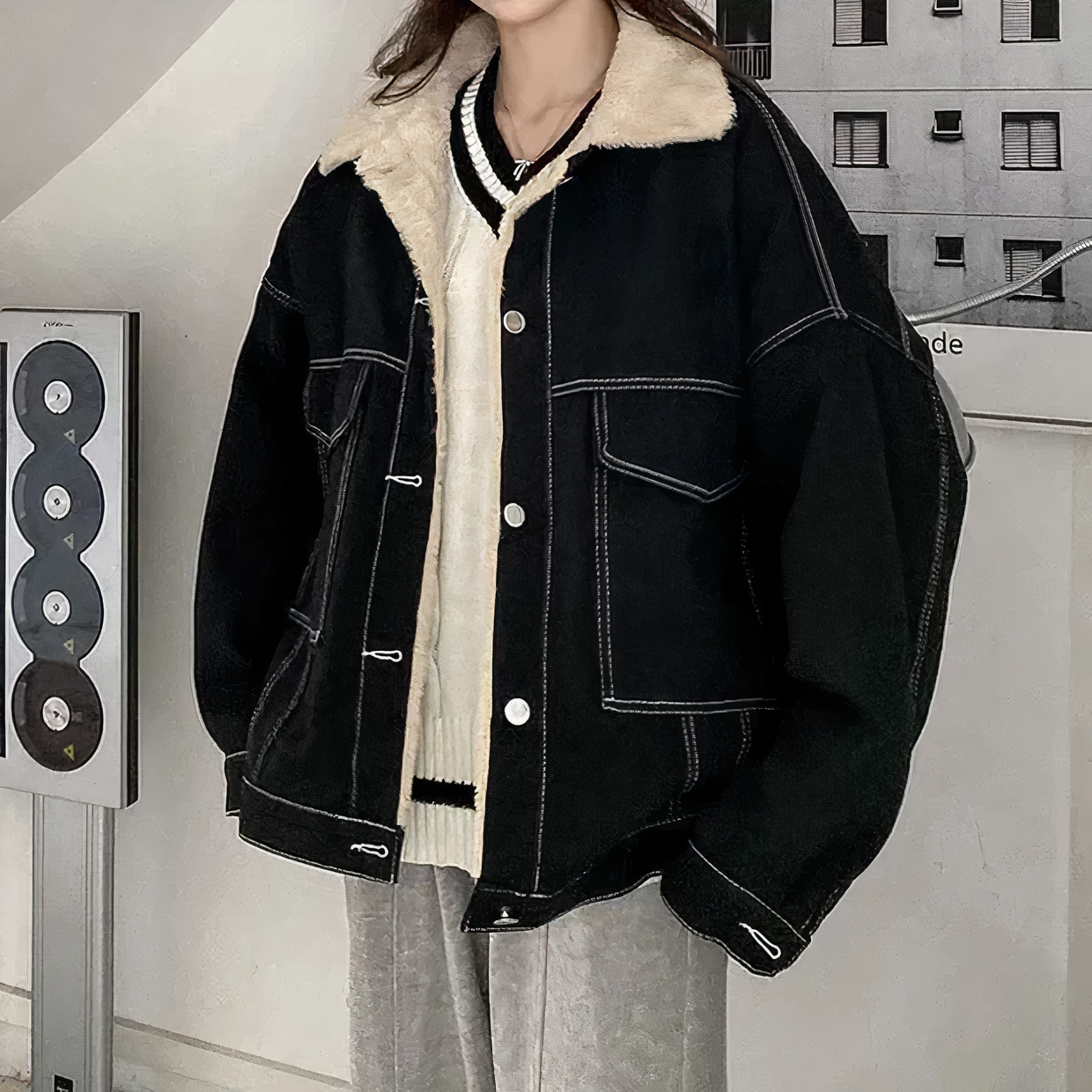 Veste d'hiver en jean polaire - Callie