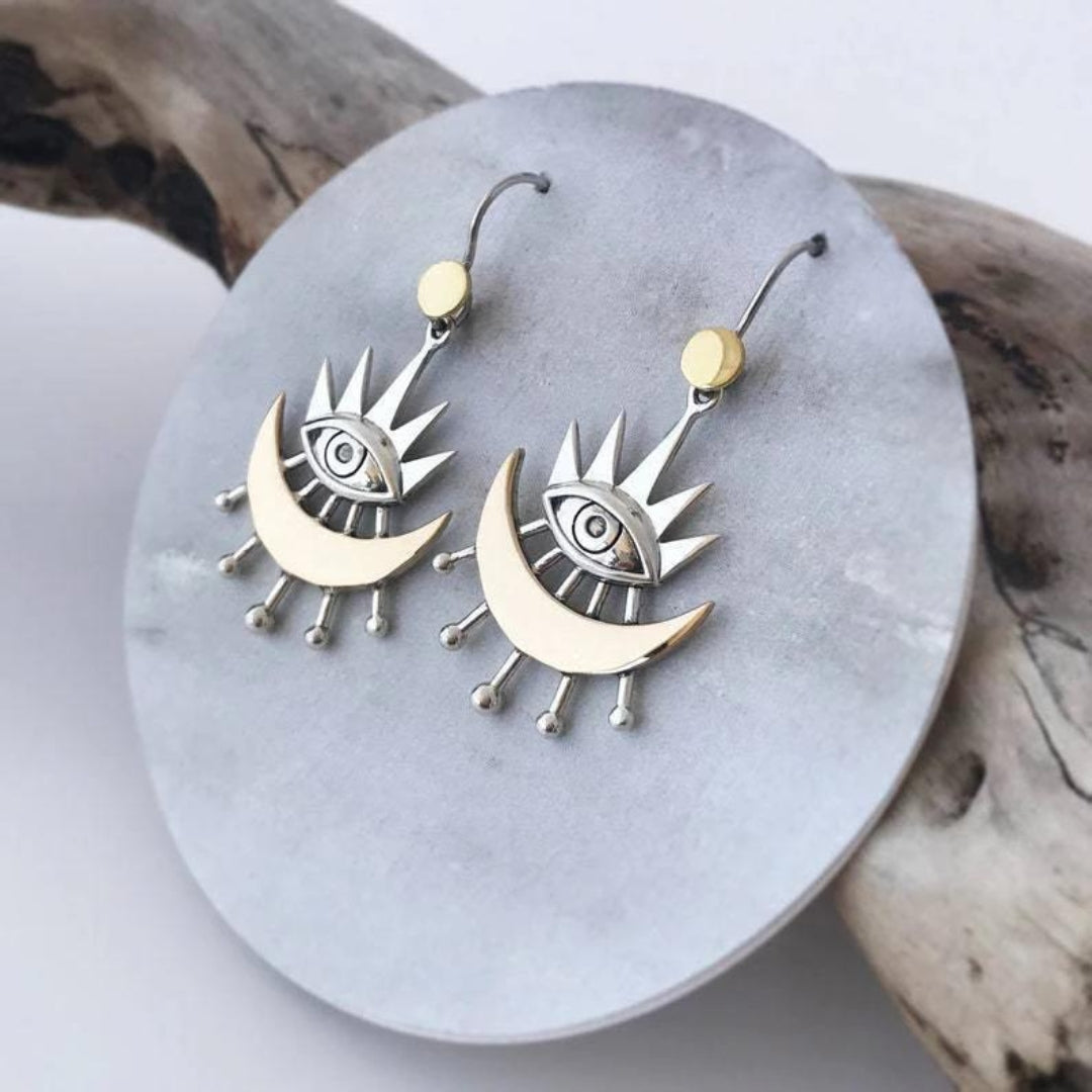 Boucles d'oreilles bohèmes en argent égyptien