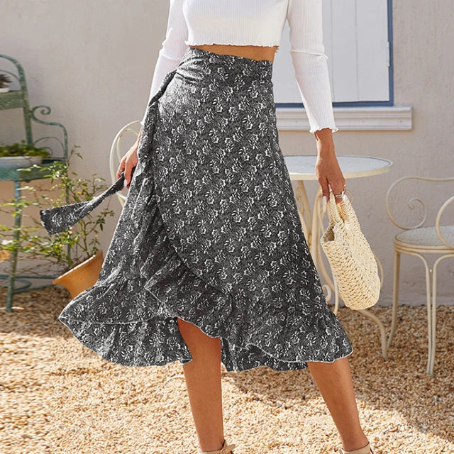 Sophia | Split Irregular Chiffon Midi Rock