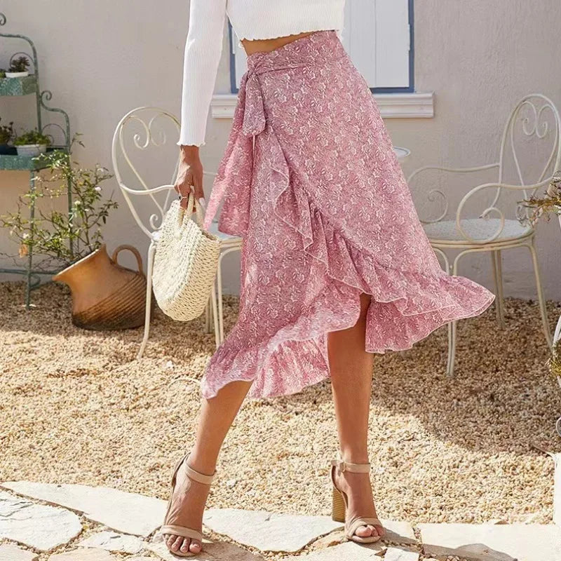 Karin | Jupe midi en mousseline irrégulière