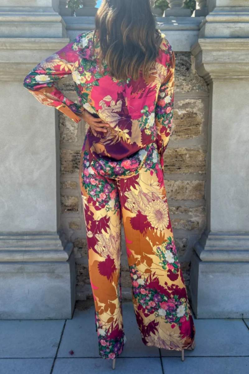 Ensemble de boutons en satin doux à motif floral