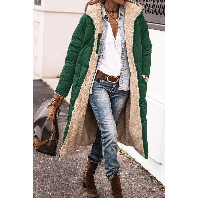 Allure | Manteau sherpa réversible à capuche