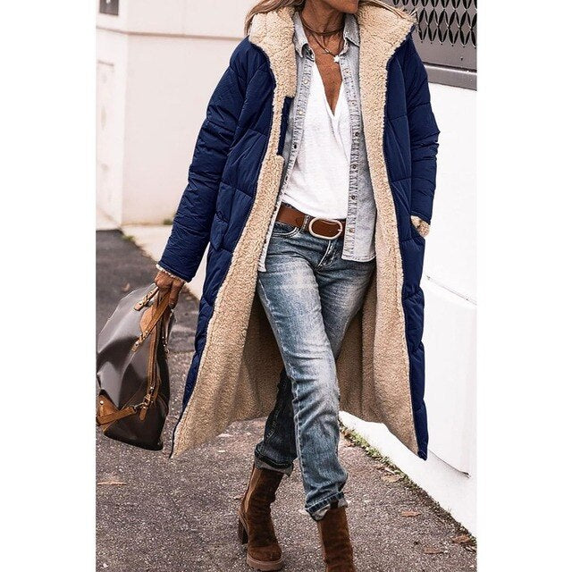 Allure | Manteau sherpa réversible à capuche