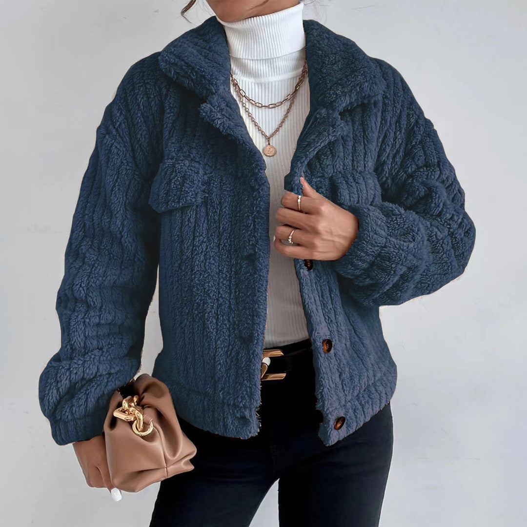 Yukari | Veste en peluche épaisse et velours
