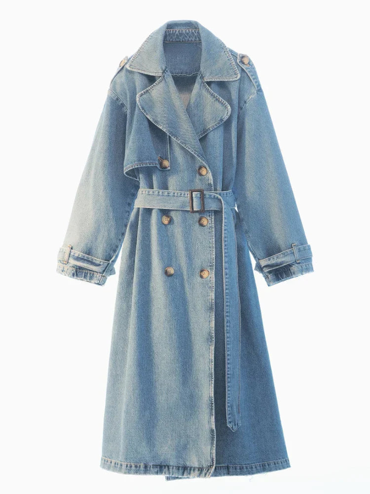 Claudine | Gemütlicher und warmer Denim-Trenchcoat
