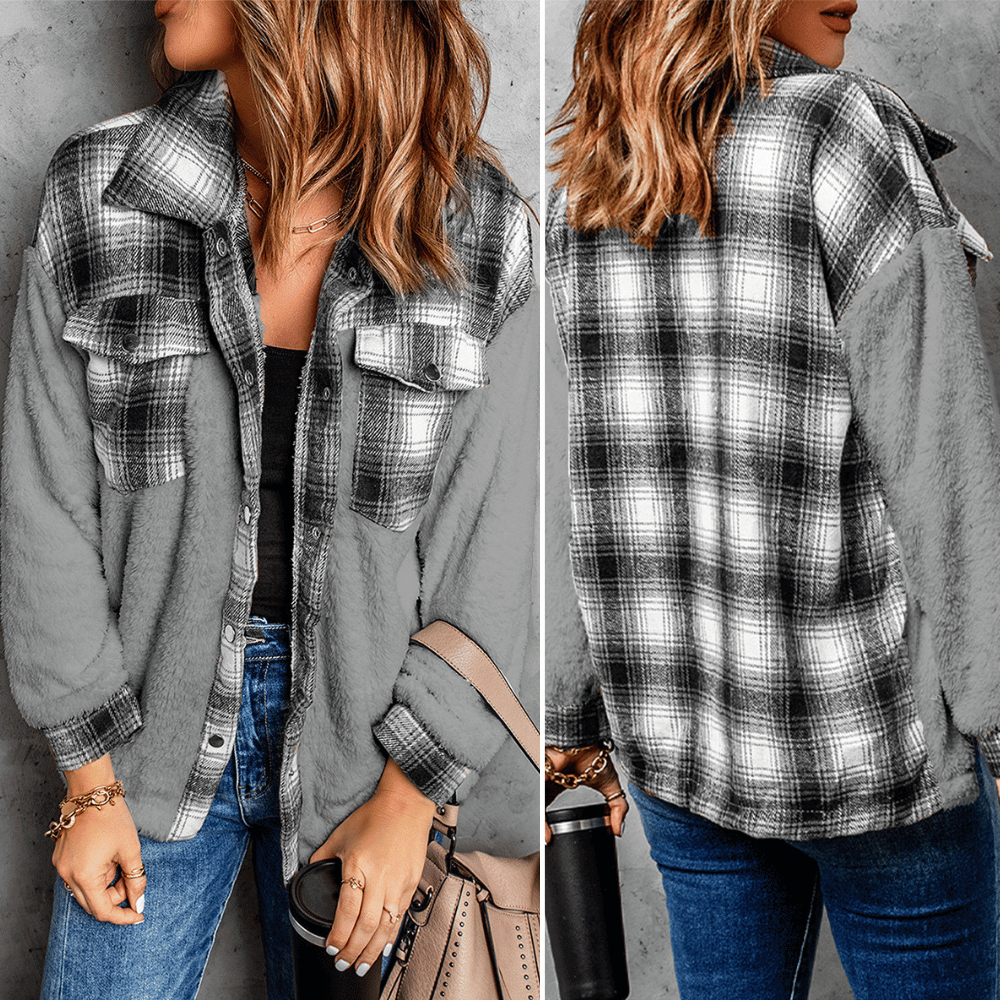 Fleece Jack | Warmes kariertes Fleeceshirt für Frauen