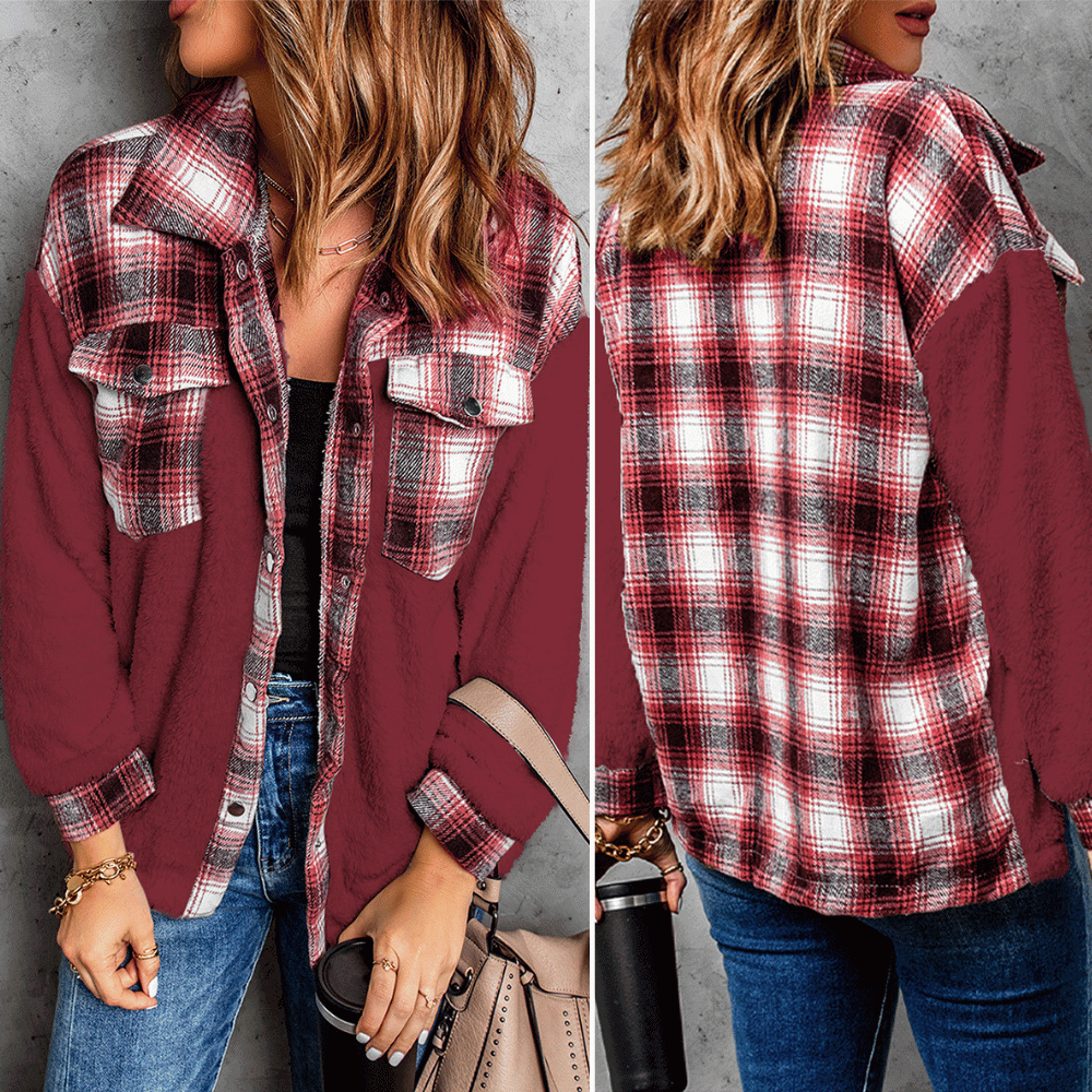Fleece Jack | Warmes kariertes Fleeceshirt für Frauen