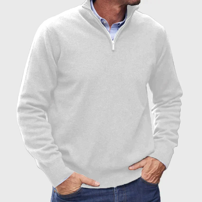 Philip – Pull zippé en polyester pour homme