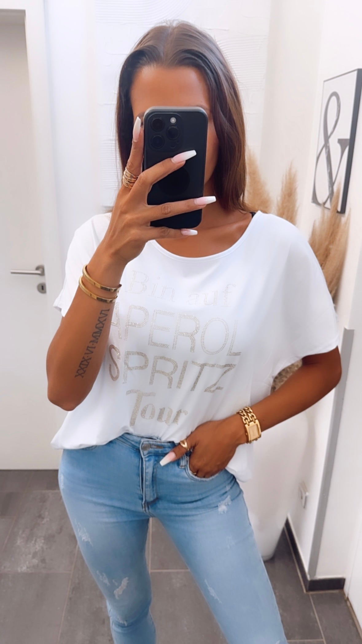 shirt " Spritztour " / weiss - gold Art. 7034