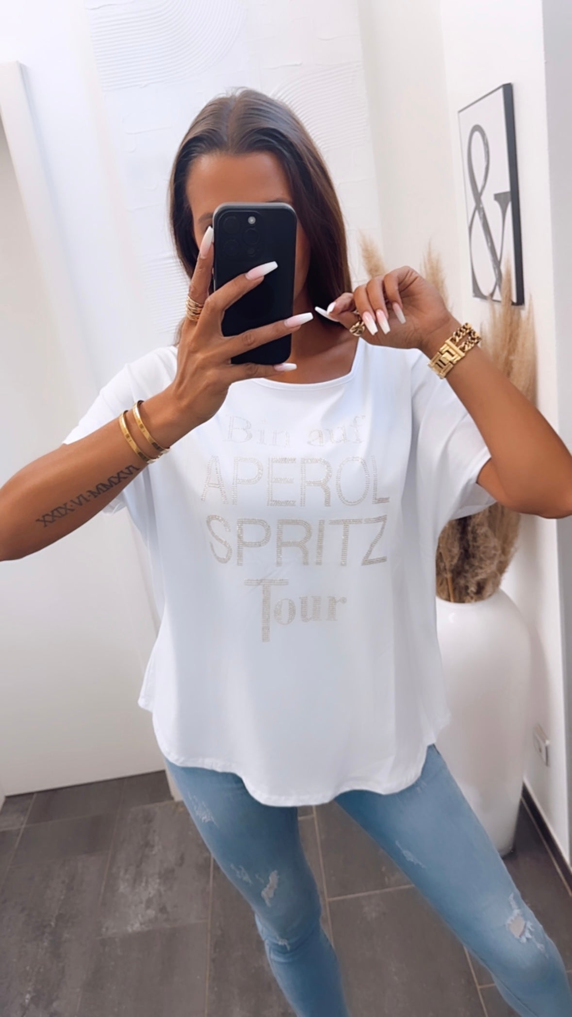 shirt " Spritztour " / weiss - gold Art. 7034