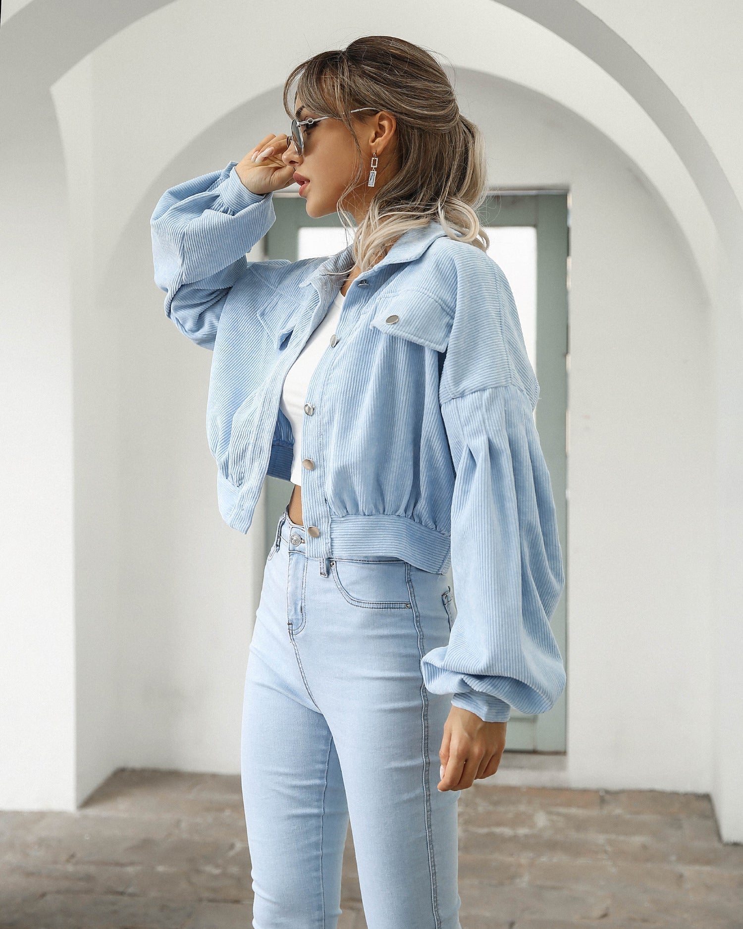 Cord Kurzjacke - Damen Kuschelige Herbstjacke