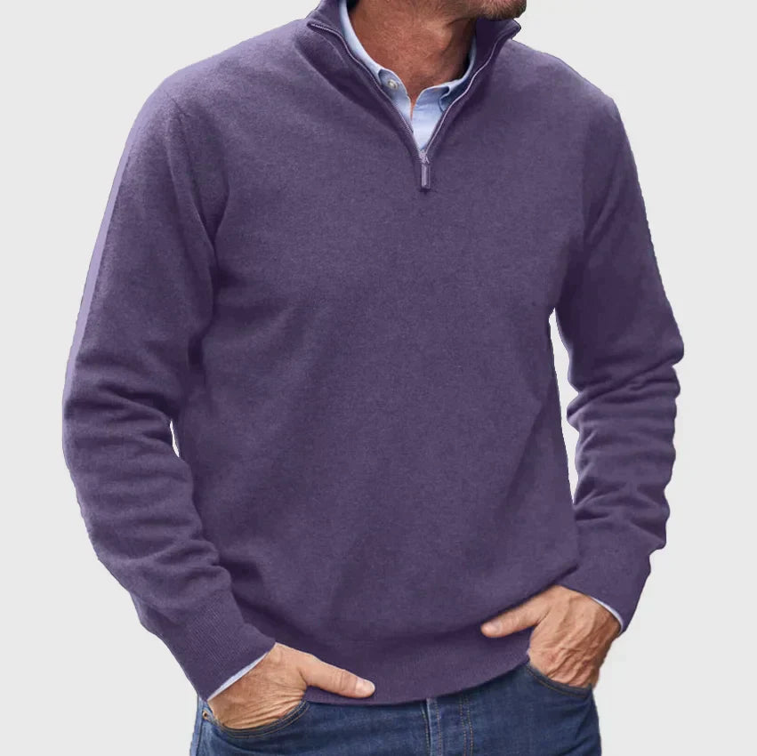 Philip – Pull zippé en polyester pour homme