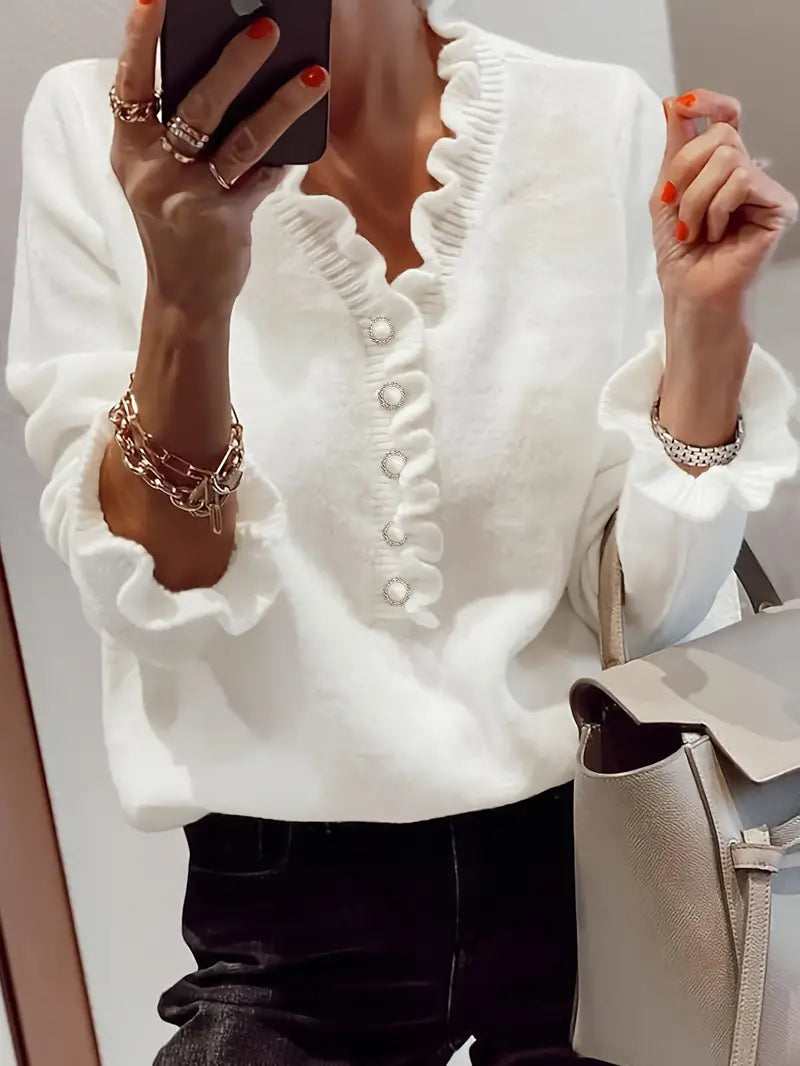 Harper – élégant pull col V pour le printemps