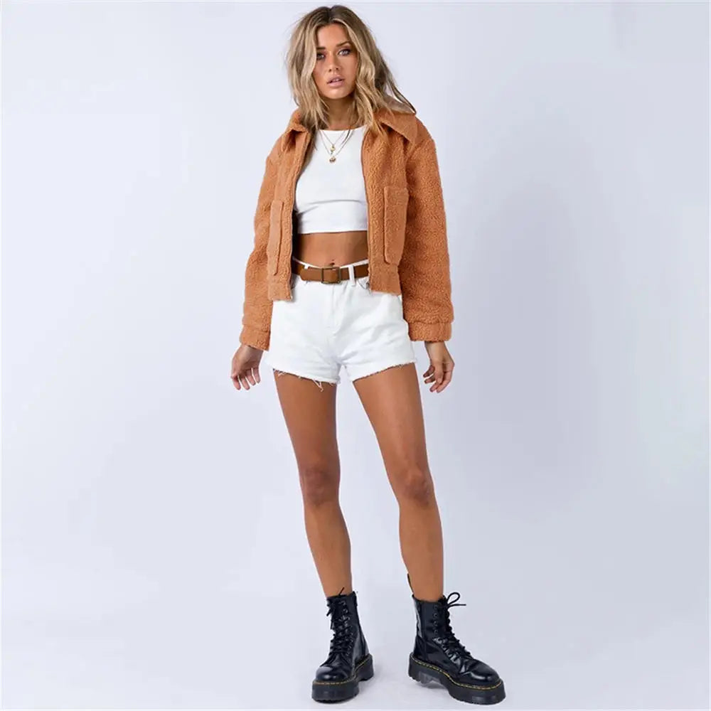 Wistal | Veste bomber Sherpa confortable pour femme