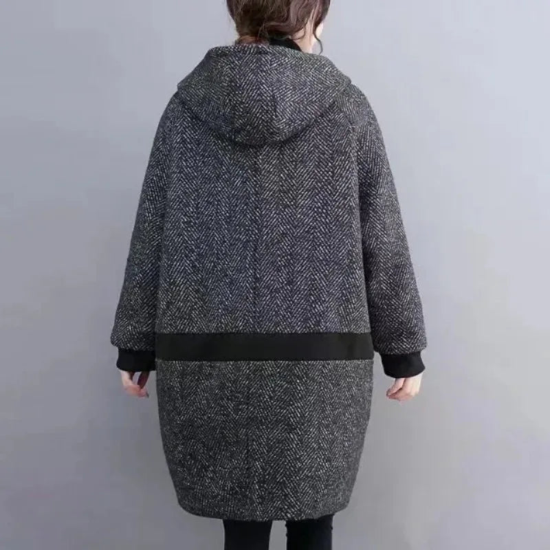 Manteau vintage chaud à capuche