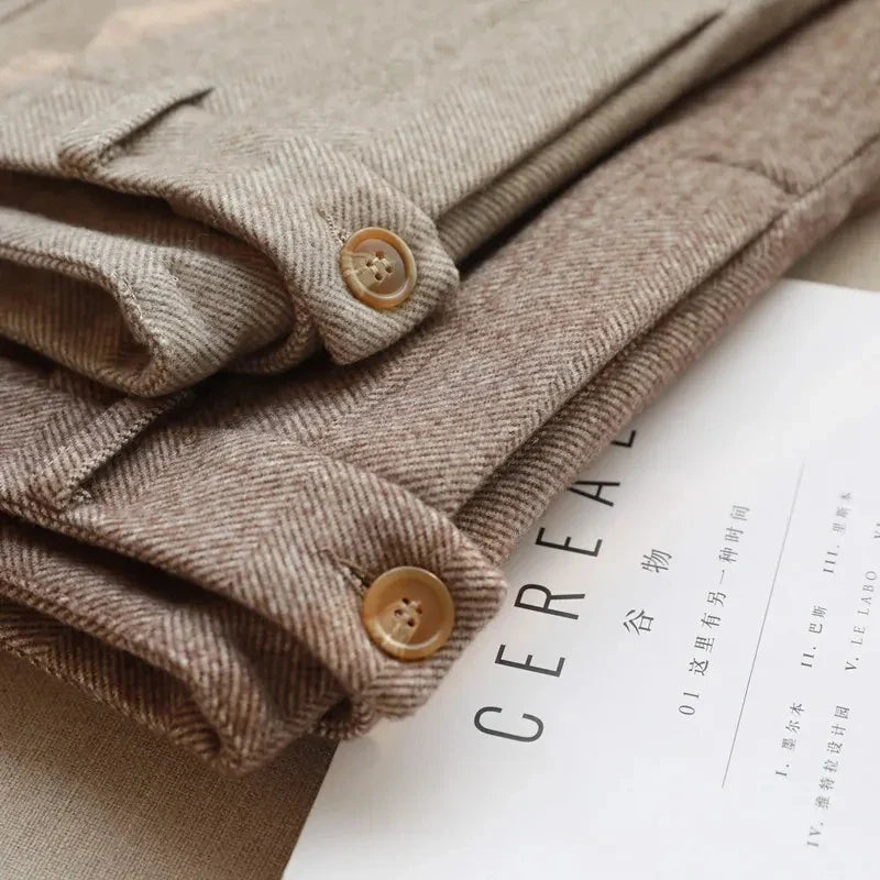 Halley - Formelle Tweed-Hose - Hochtaillierter Stil