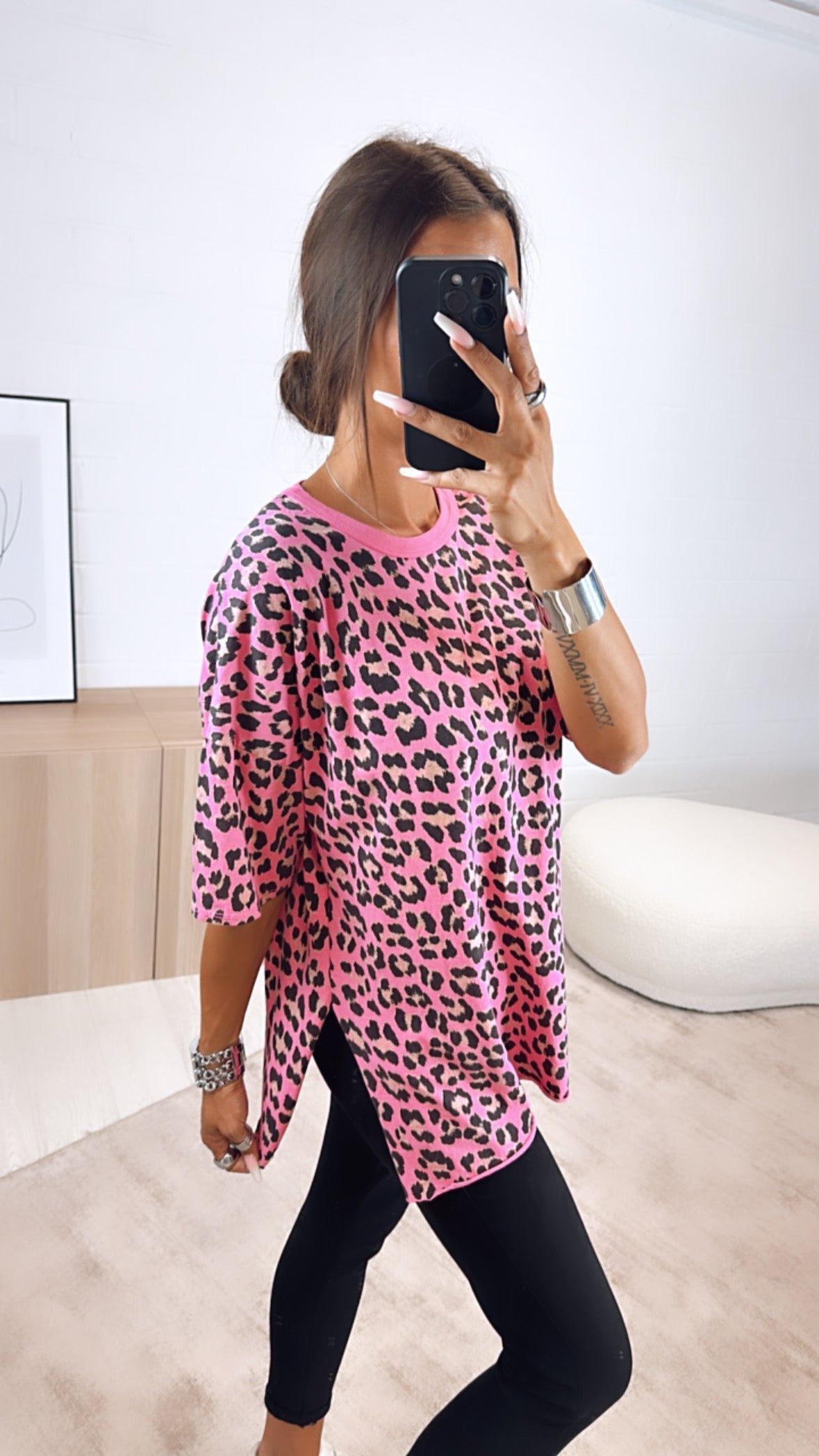 T-shirt / pink - beige - schwarz Art. 6877