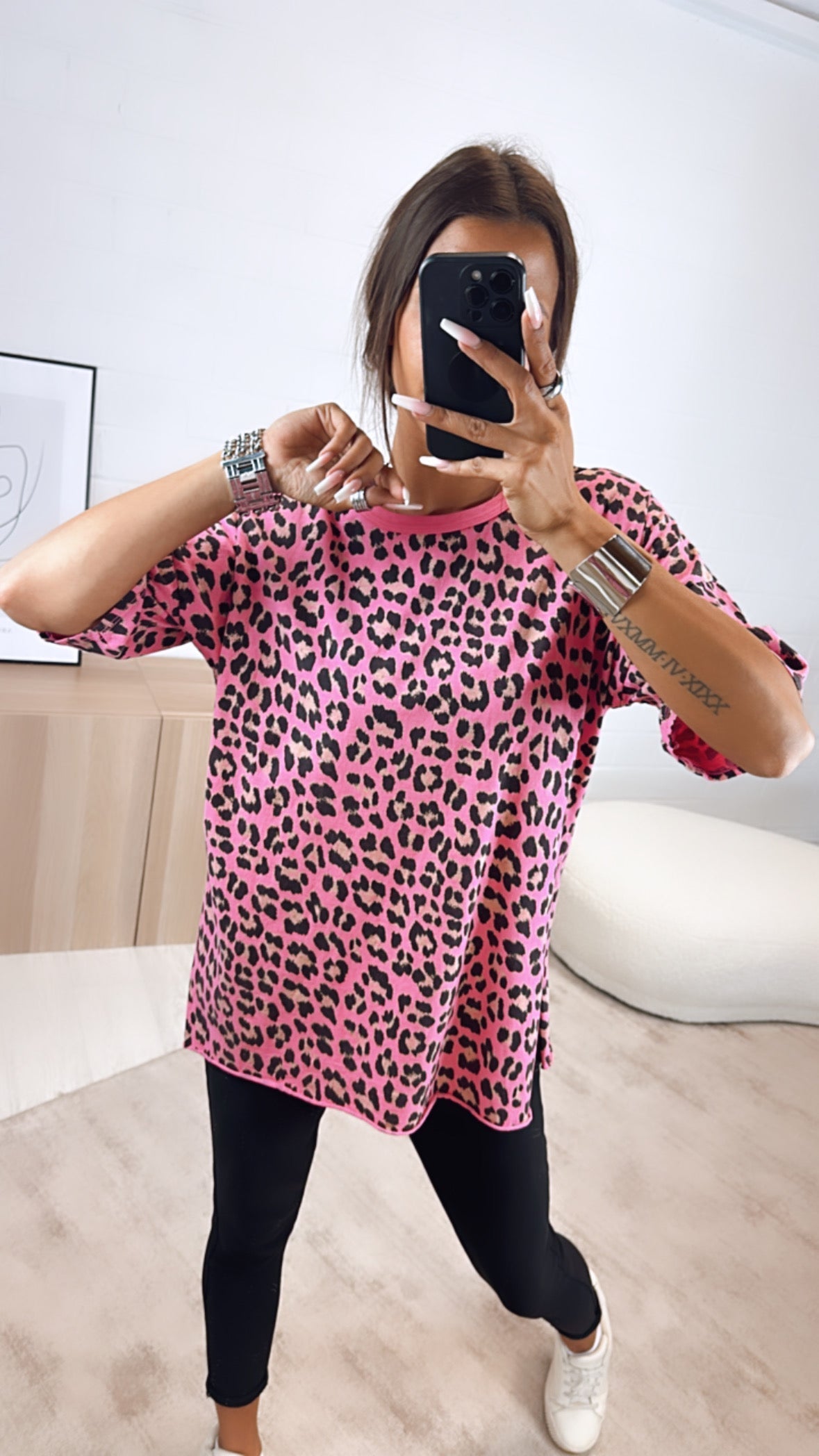 T-shirt / pink - beige - schwarz Art. 6877