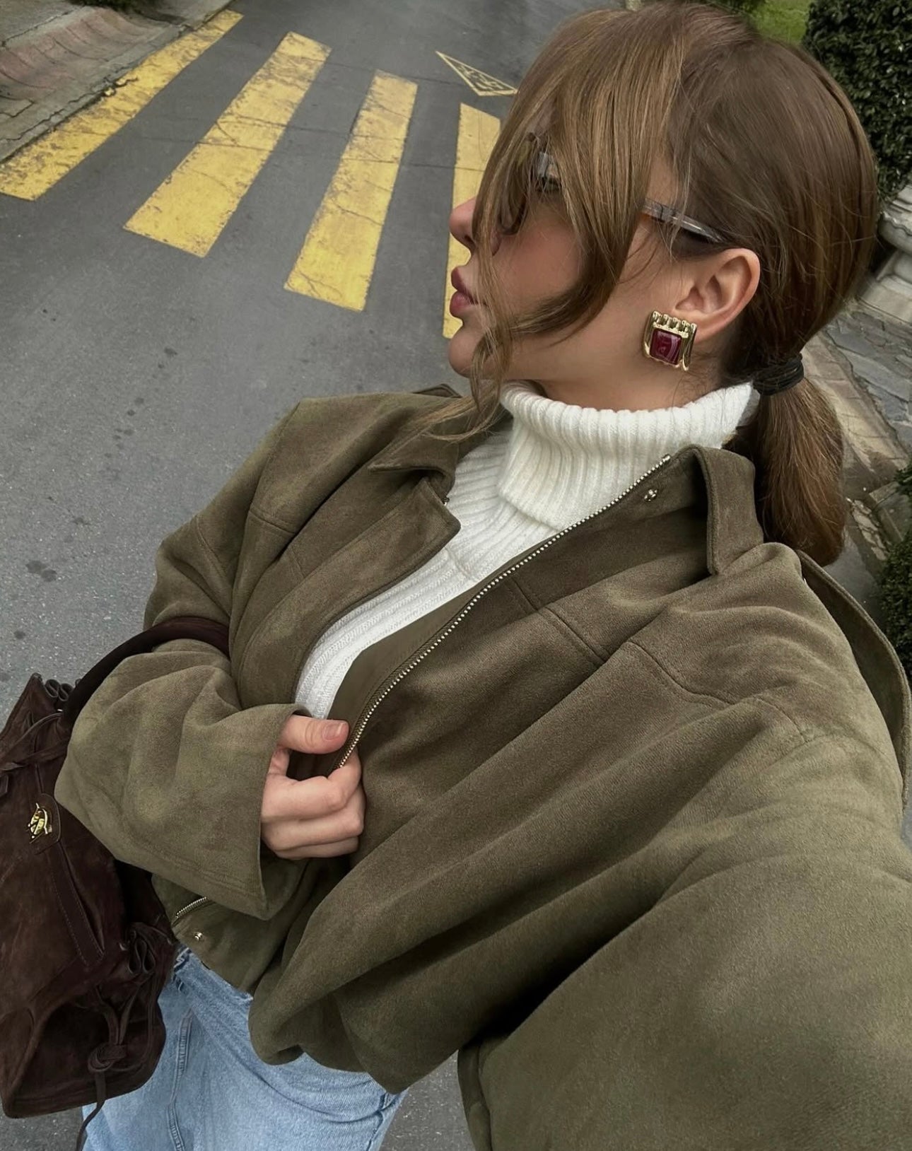 ZA Oversized Wildlederjacke