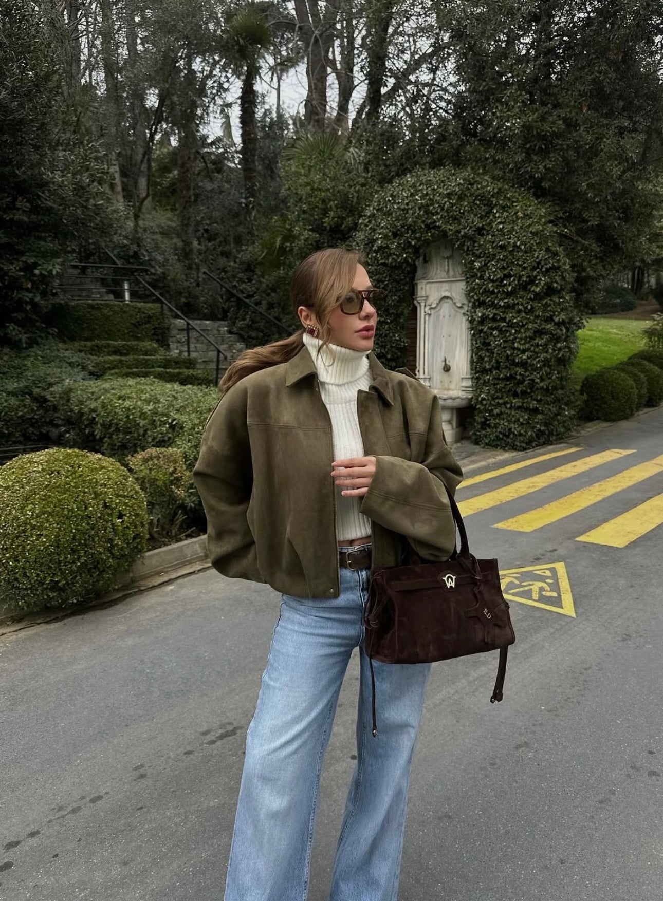 ZA Oversized Wildlederjacke