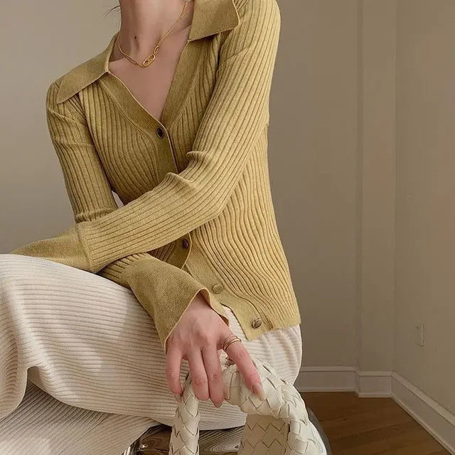 Koreanische Luxus-Strickjacke für Damen