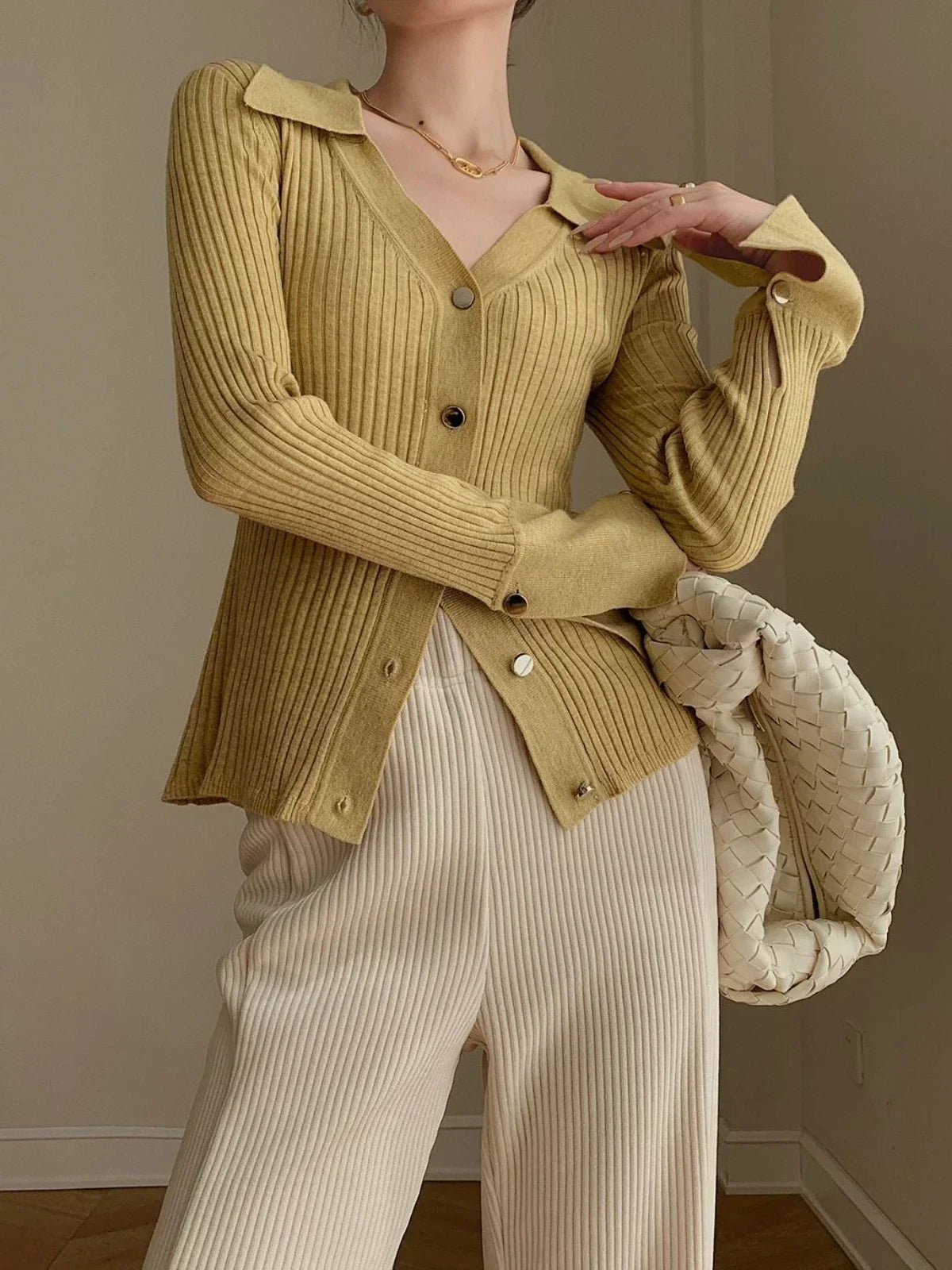 Koreanische Luxus-Strickjacke für Damen