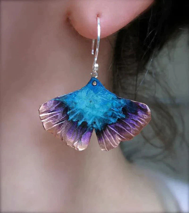 Boucles d'oreilles bohèmes avec papillon bleu en argent sterling