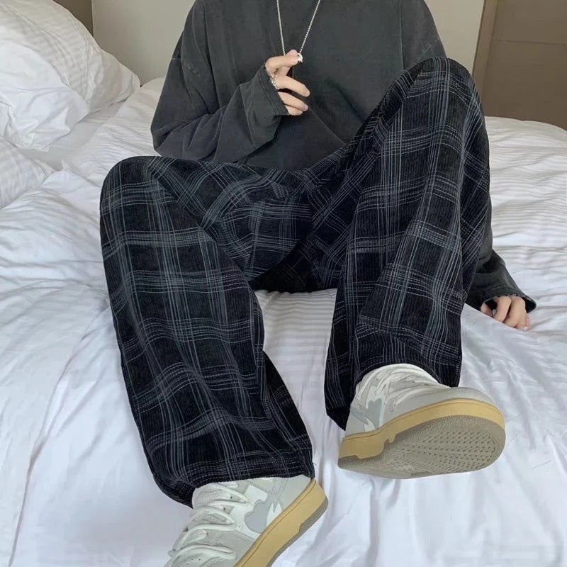 Colbert - Pantalon baggy à carreaux en velours côtelé
