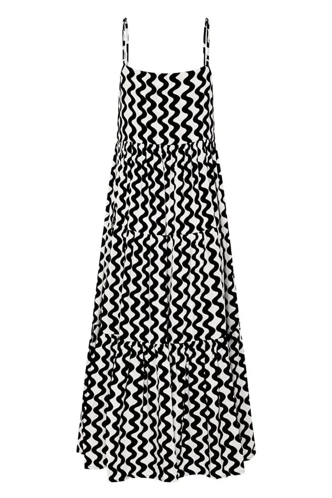 Maxikleid mit Ric Rac-Ausschnitt und eckigem Ausschnitt