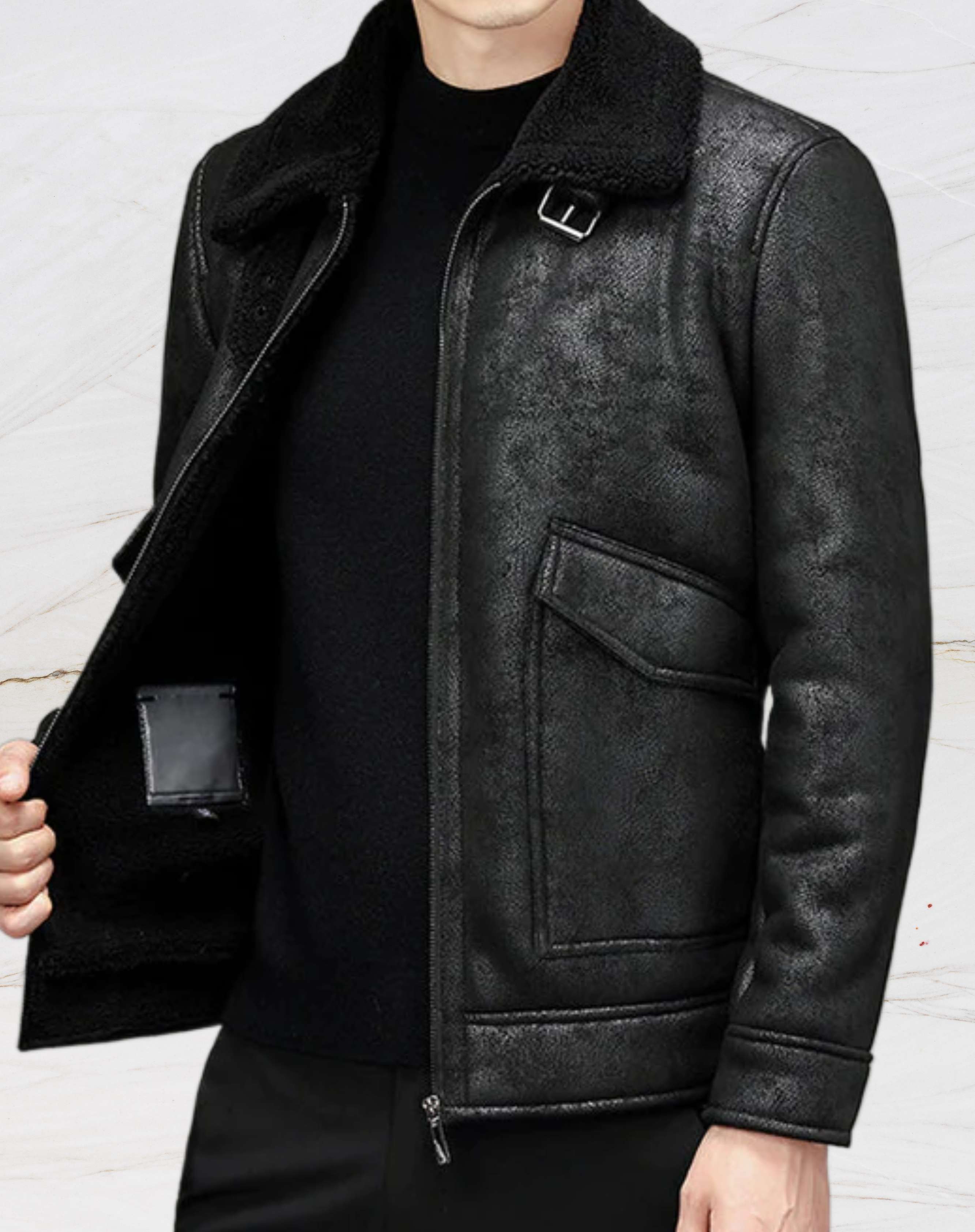 Cameron - Veste en cuir vintage pour homme