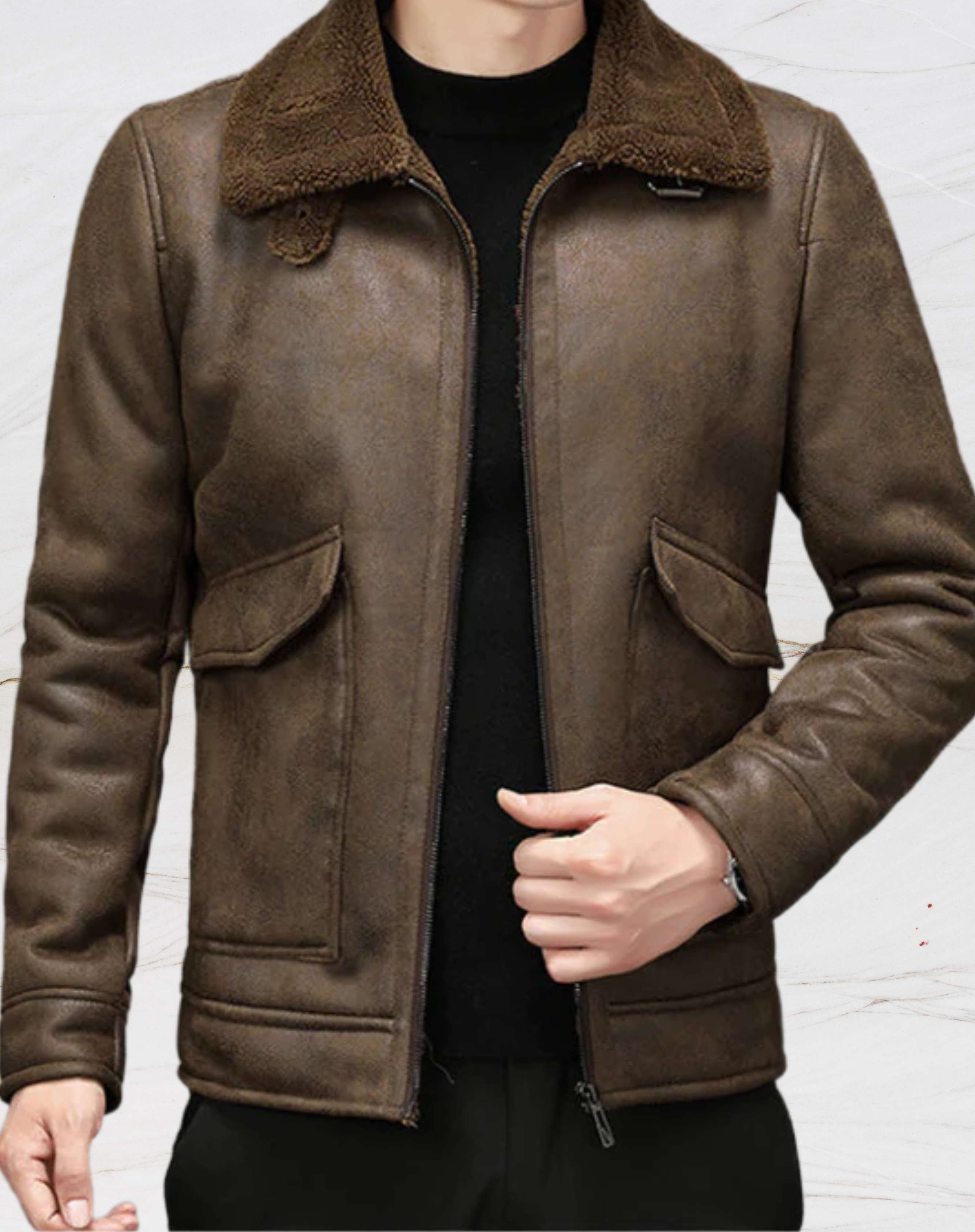Cameron - Veste en cuir vintage pour homme