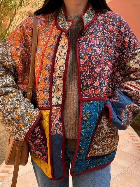 Veste à imprimé floral vintage