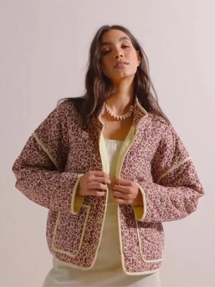 Eleanor | Vintage Jacke mit Blumendruck