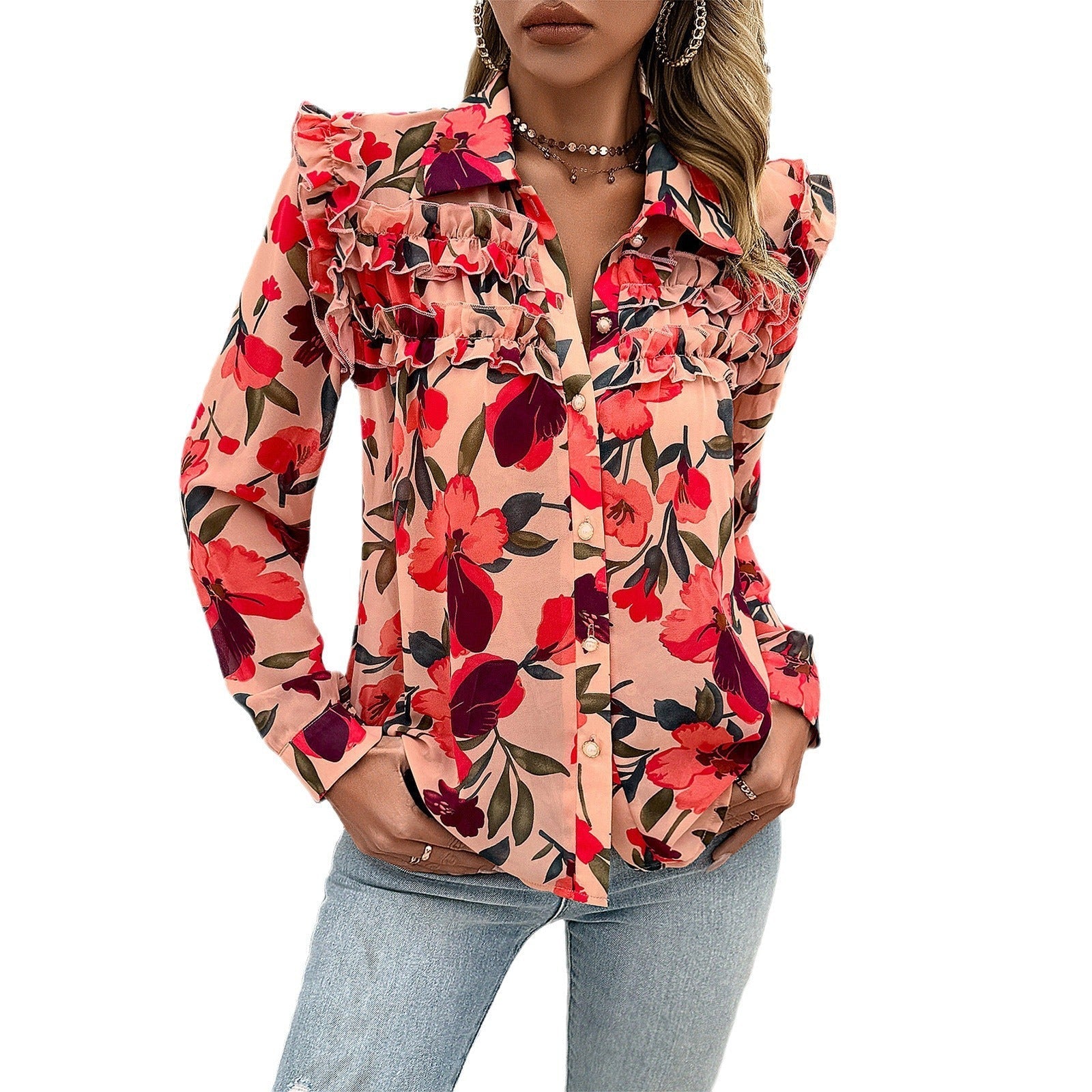 Bellachicha Damen-Mode-Langarm-Shirt