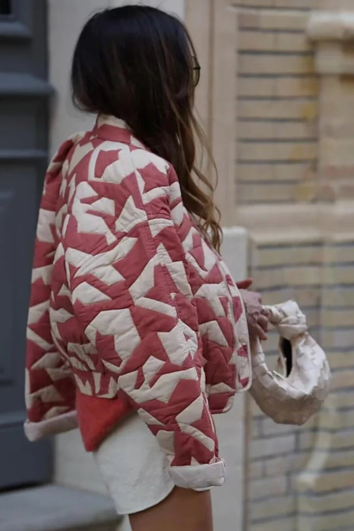 Kurze Bomberjacke „Pacino“ im Patchwork-Stil