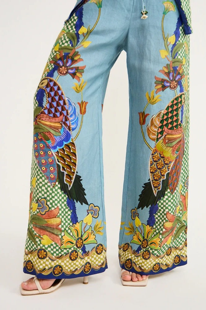 Félice Hosenset mit Ballonärmeln und Blumenmuster