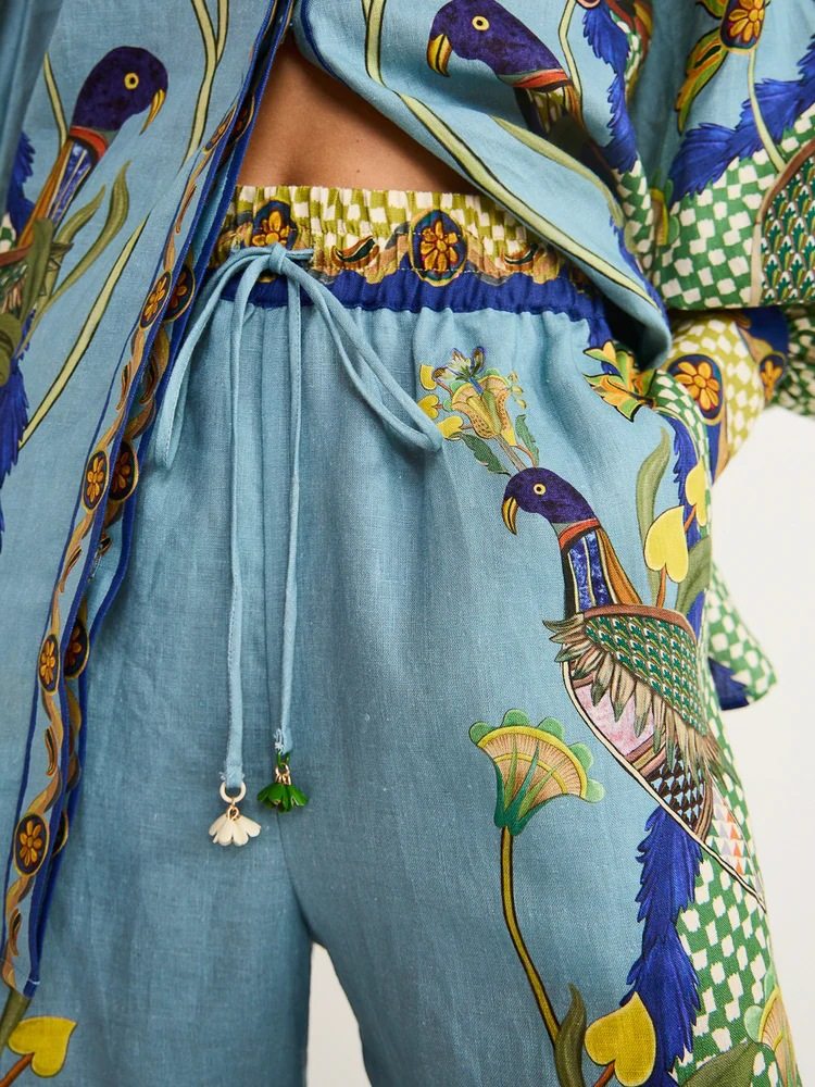 Félice Hosenset mit Ballonärmeln und Blumenmuster