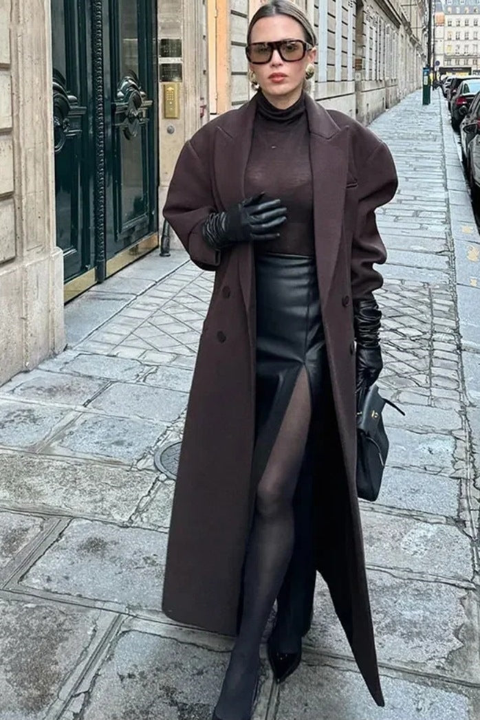 Manteau croisé à revers