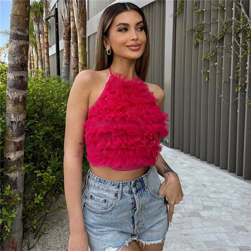 Bellachicha - Rosa Flauschiges Crop-Top