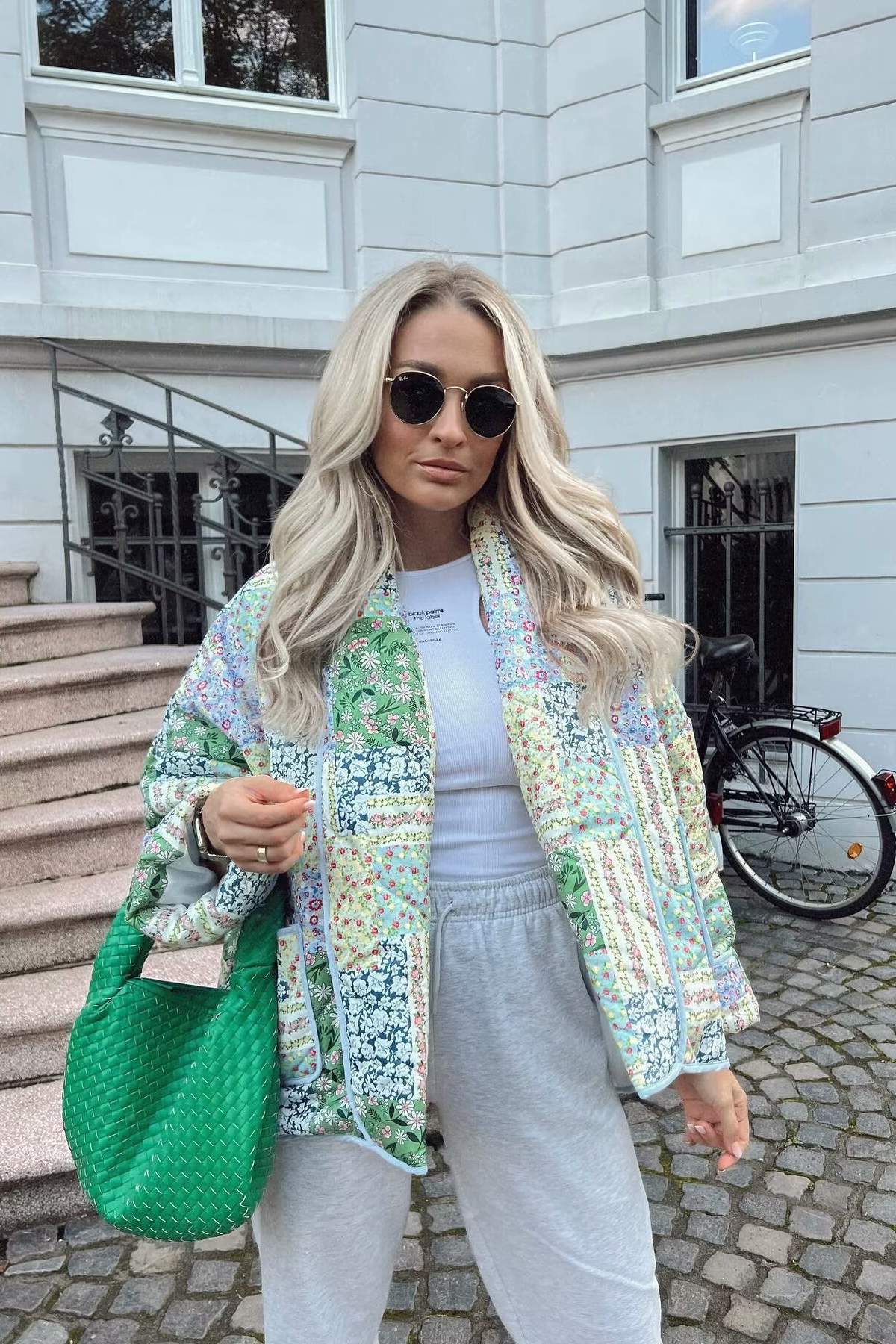 Baumwolljacke mit Blumenmuster