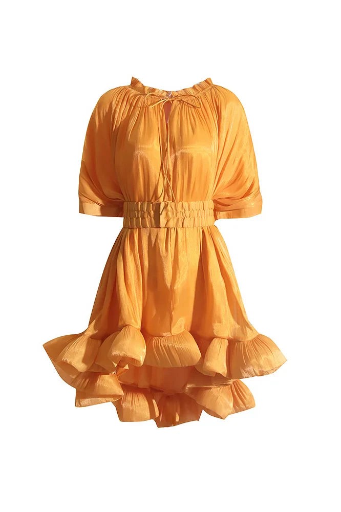 Eartha Minikleid mit Rüschen und Cape-Effekt