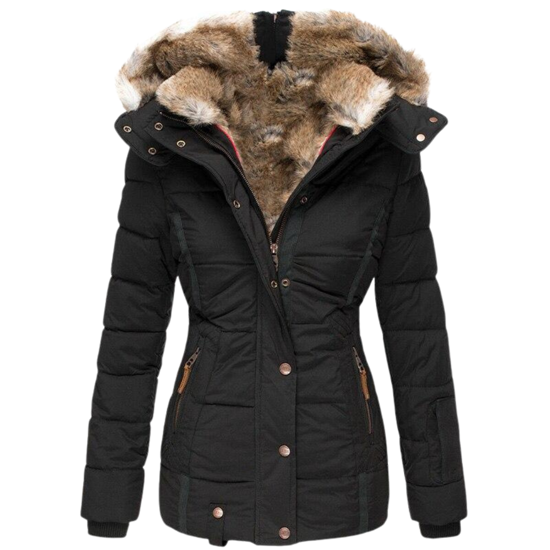 Yushin | Manteau en fourrure décontracté avec capuche pour femme