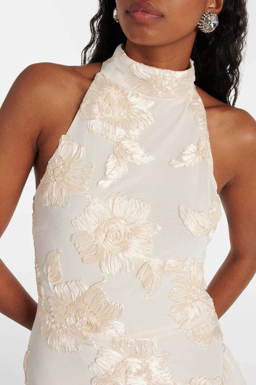 Robe longue avec appliqué floral