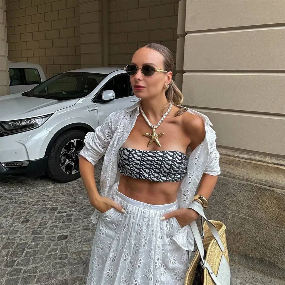 Bellachicha 2-teilig - Bluse + Hose mit Stickerei - Sommer