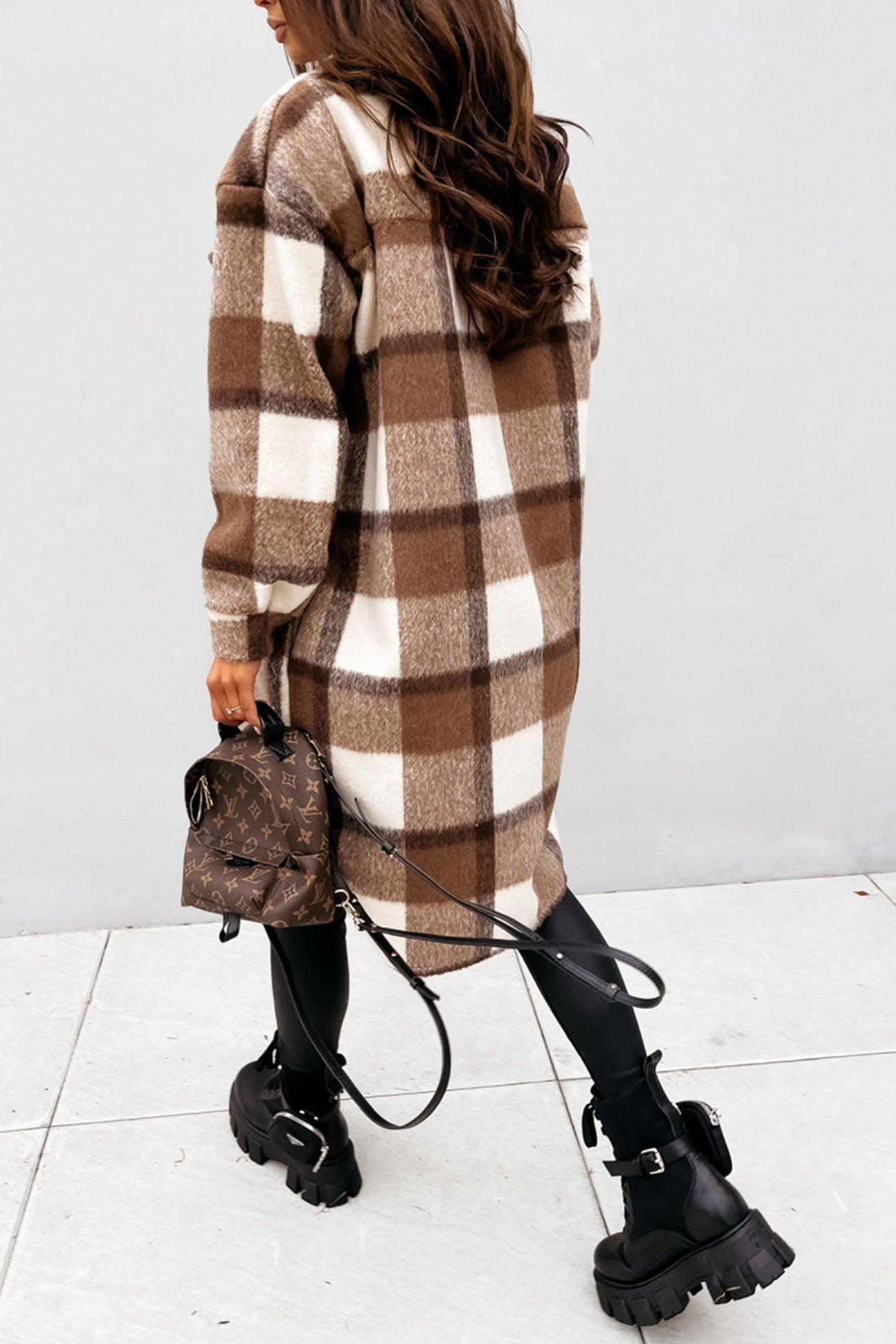 Wiloria | Veste à carreaux à simple boutonnage