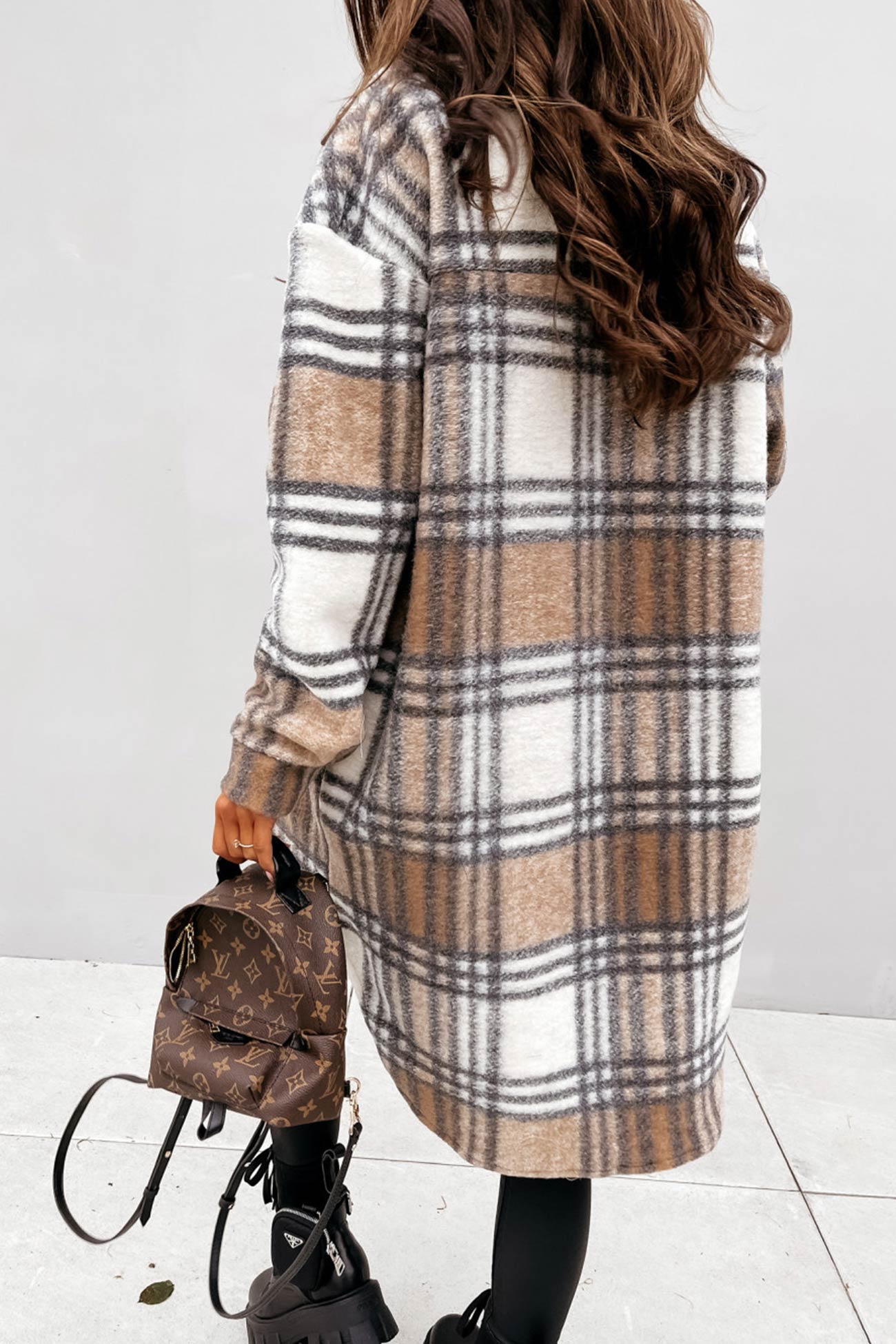 Wiloria | Veste à carreaux à simple boutonnage