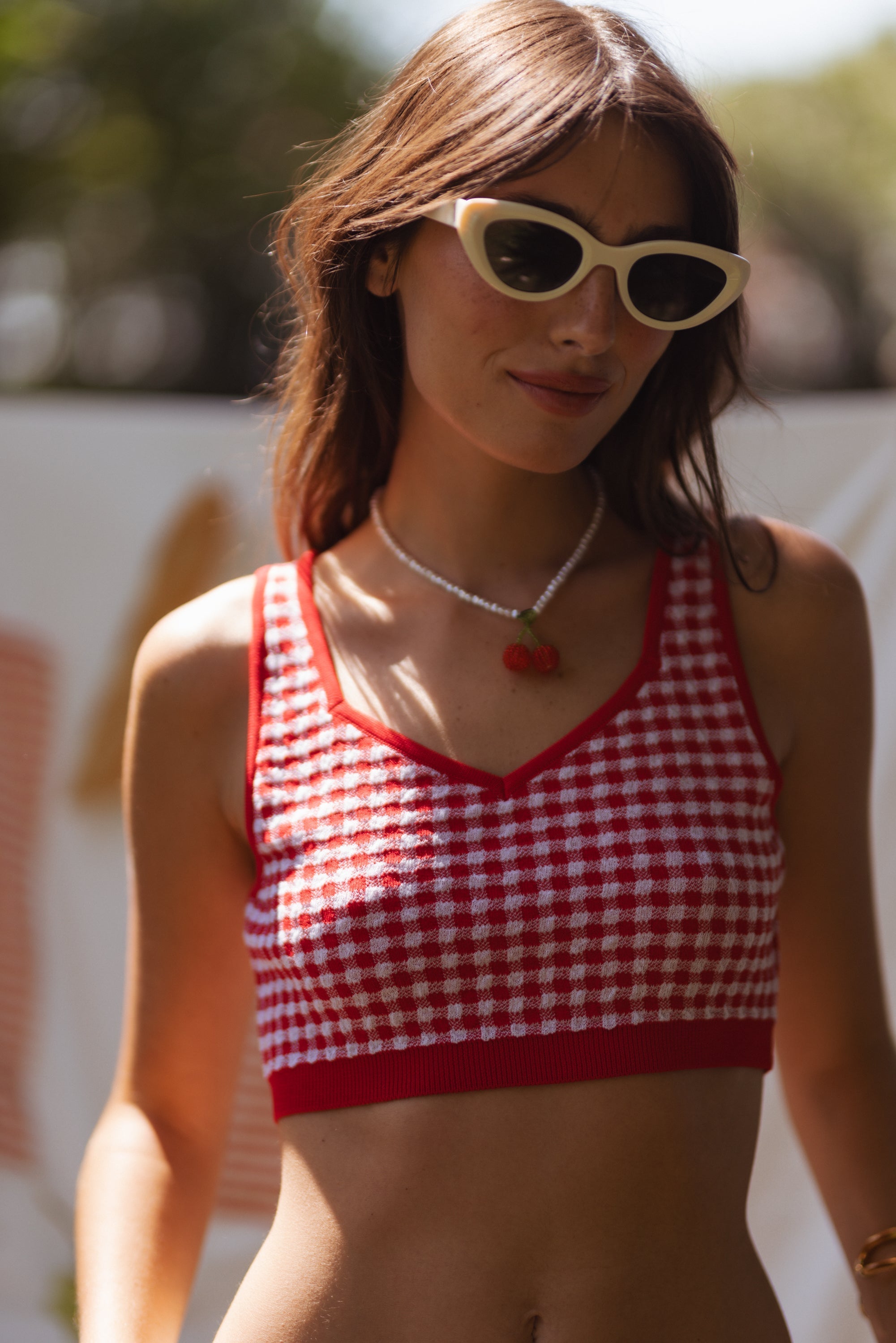 Bellachicha Crop-Top - RED VICHY